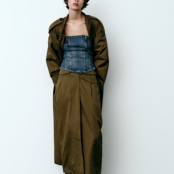 CORSET STYLE DENIM TOP TRF - Picture 4 of 11